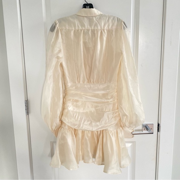 Anthropologie Bardot Milani Drop-Waist Organza Mini Shirt Dress Sz S 4 NWT - Picture 5 of 5